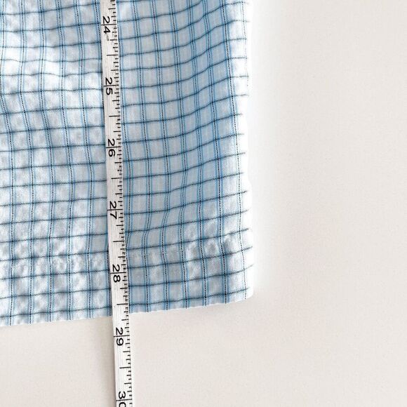 Quiksilver Mens Windowpane Check Short Sleeve Button Up Shirt Blue White Medium - Picture 5 of 6